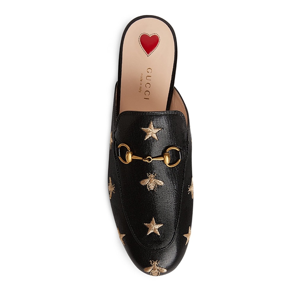 Gucci Princetown Embroidered Bee Mule 38.5